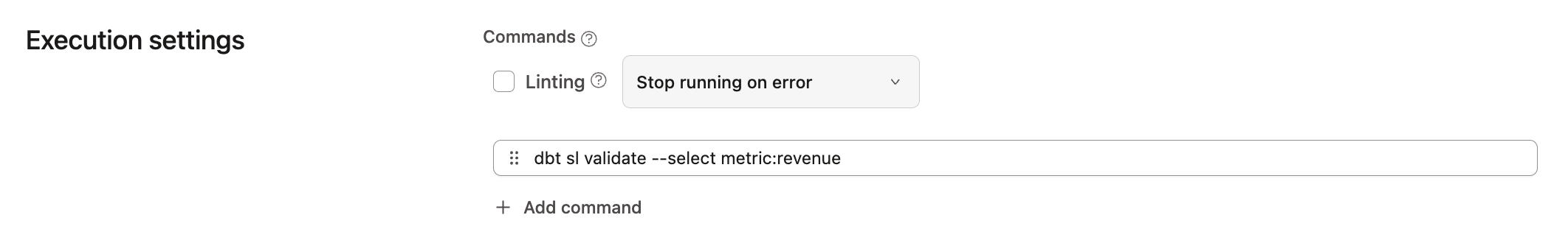 Use state selection to validate modified metric definition models in your CI job.